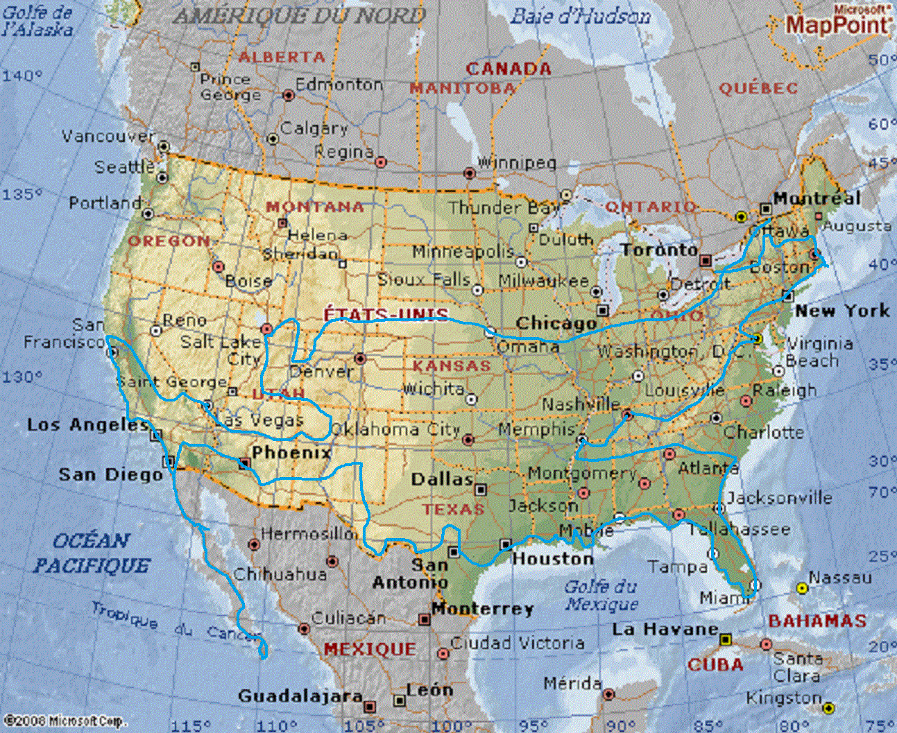 Carte Amerique Du Nord 