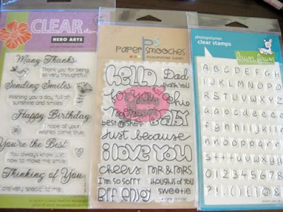 Hero Arts clear stamp - Sending Smiles, Paper Smooches clear stamp - Word Up, Lawn Fawn clear stamp - Jessie's ABC Hero Arts clear stamp - Sending Smiles, Paper Smooches clear stamp - Word Up, Lawn Fawn clear stamp - Jessie's ABC