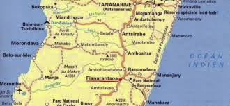 Fianarantsoa sur la carte de Madagascar