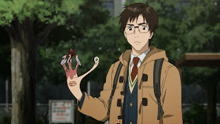 Tapeta HD z bohaterami Kiseijuu, Shinichi Izumi oraz Migi