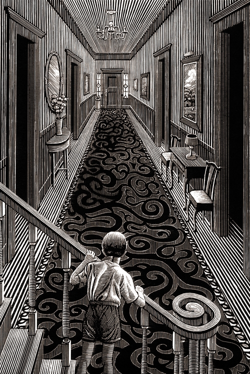 23-Who-is-at-the-Door-Douglas-Smith-Scratchboard-Drawings-Through-Time-and-Lives-www-designstack-co