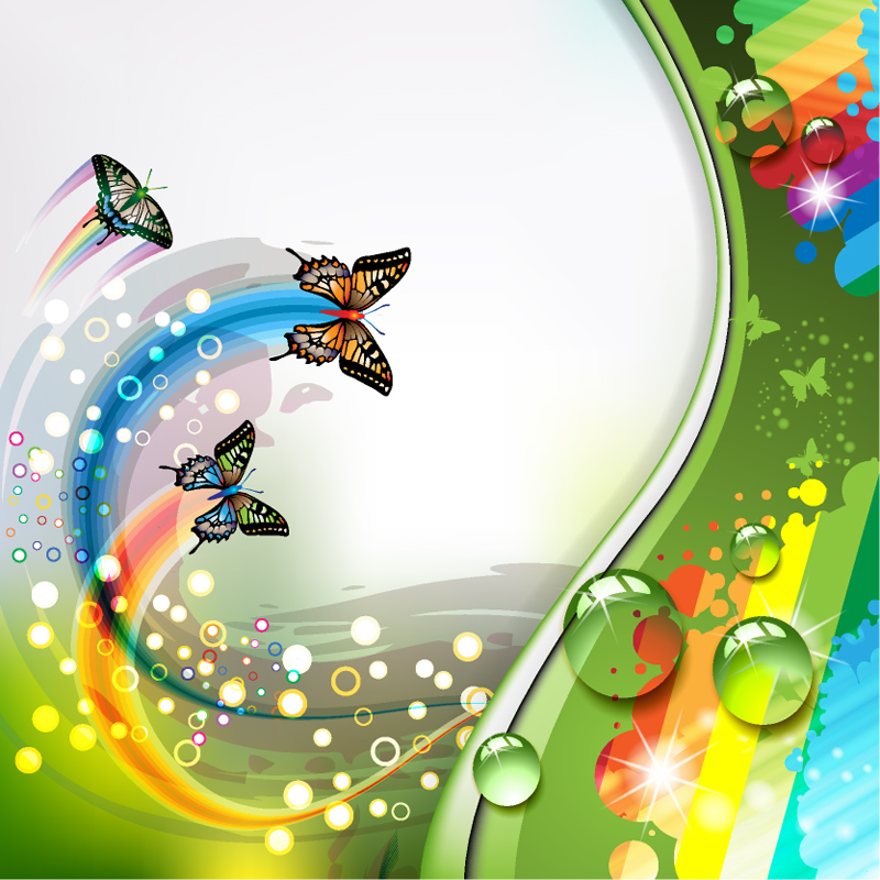 Colorful flower and Butterfly background vector Free Vector Colorful flower and Butterfly background vector Free Vector