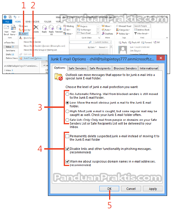 Office 2013 outlook spam settings designsgagas