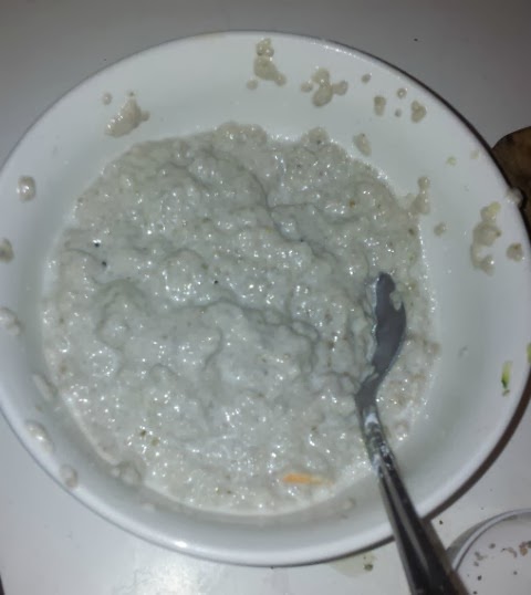 Zucchini slcie with no eggs. Chia seed and rice milk combined