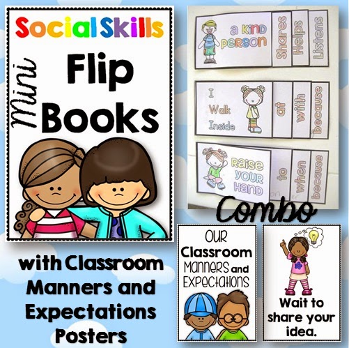 Social Skills Flippy Books with Manners/Expectations Posters COMBO