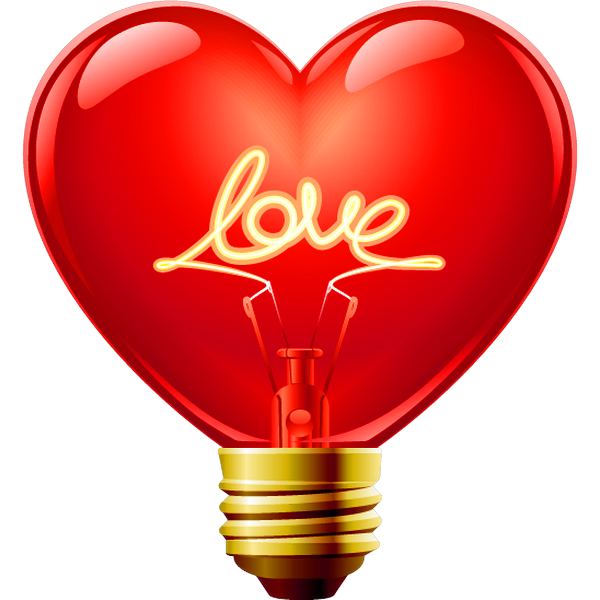 Love light bulb icon