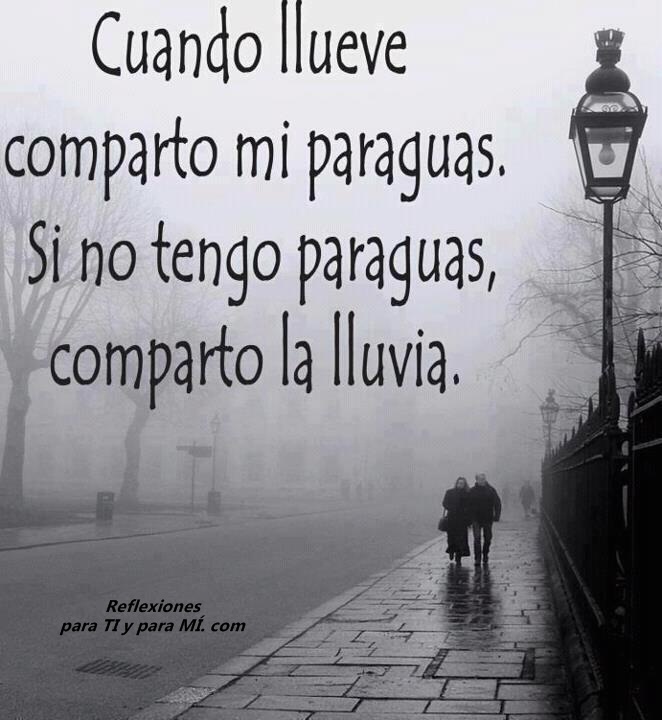 Reflexiones para TI y para MÍ * Cuando llueve, comparto mi paraguas