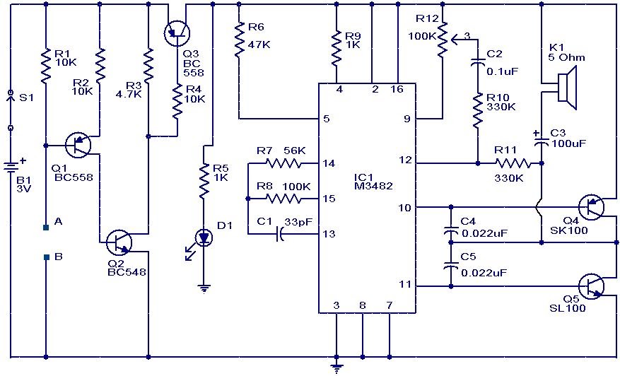 M 3482 Alarm Water Sensor Circuit | audio wiring diagram