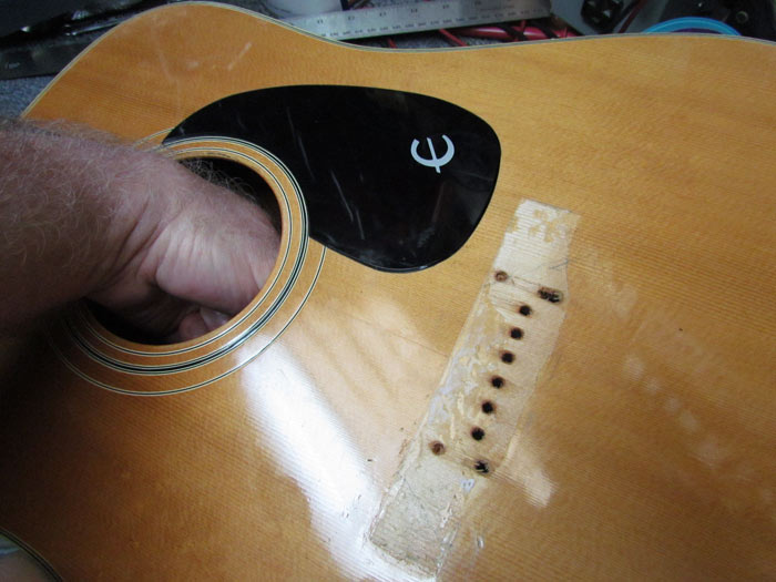 Bridge Plate Removal on Epiphone Acoustic Guitar Crawls Backward (When