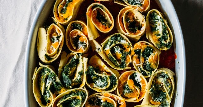 Friarielli & sound: Jamie's inspiration: squash and spinach pasta rotolo