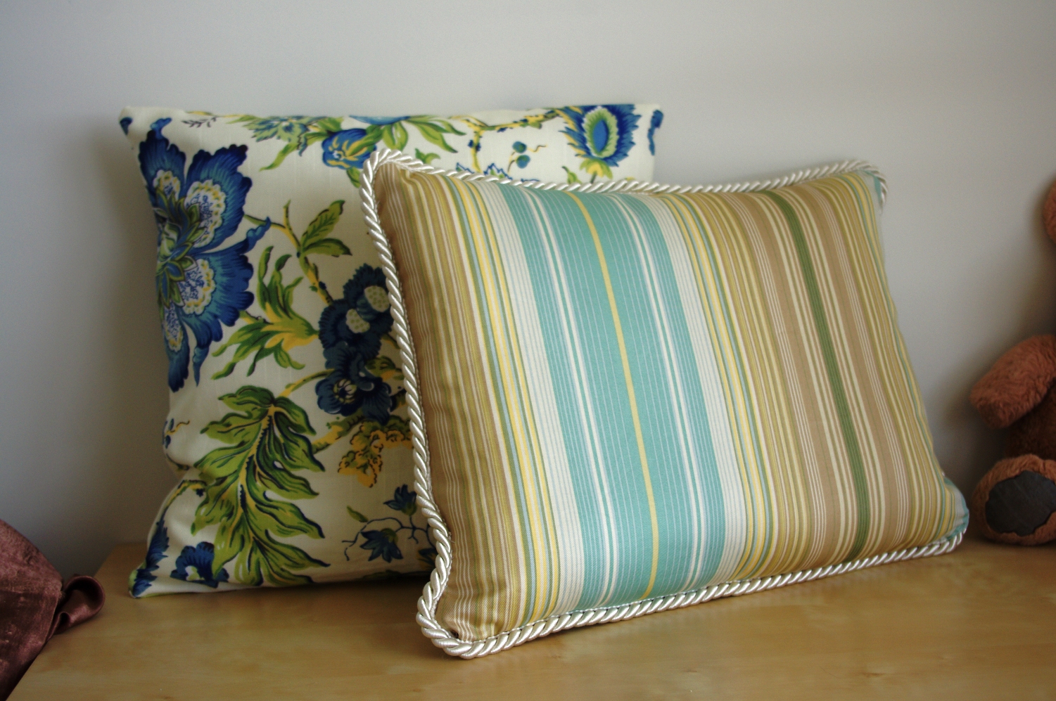 Silver Rose Sewing 100th Post! Tabbed Curtain Tutorial and Finished Accent Pillows