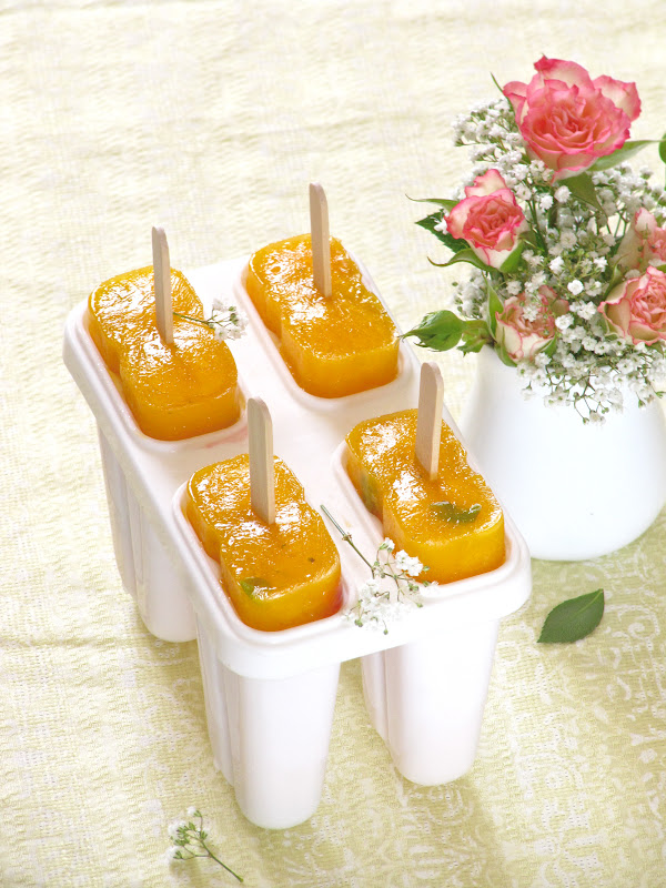 Plateful Ice Pops — Fizzy Mango Mint Popsicle, and Creamy Chocolaty