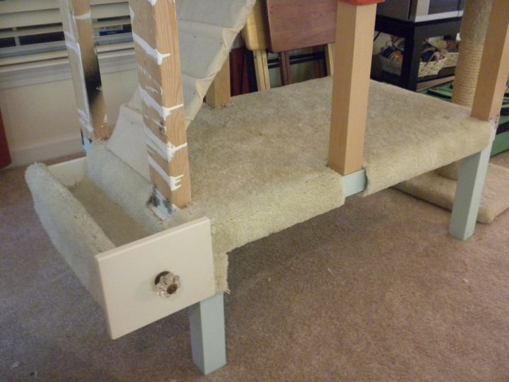 Foster House DIY Cat Tree, Phase Two Carpeting a Cat . . . Tree