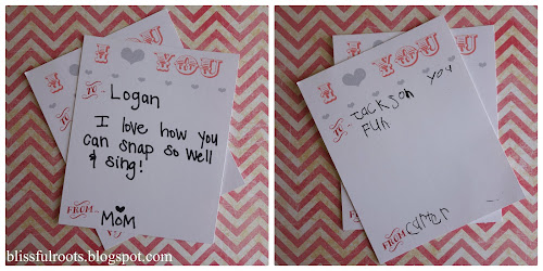 Printable Valentine Love Notes from Blissful Roots