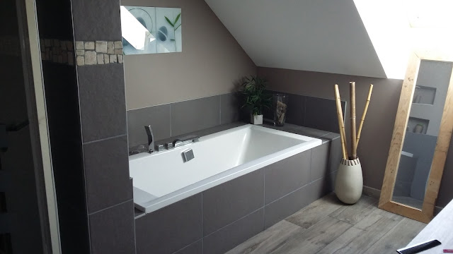 salle de bain zen nature moderne design taupe galet niche intégré spot salle de bain zen nature moderne design taupe galet niche intégré spot