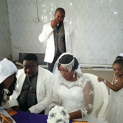 Photos From Mr Ibu's White Wedding & The Car He Got For The Wife