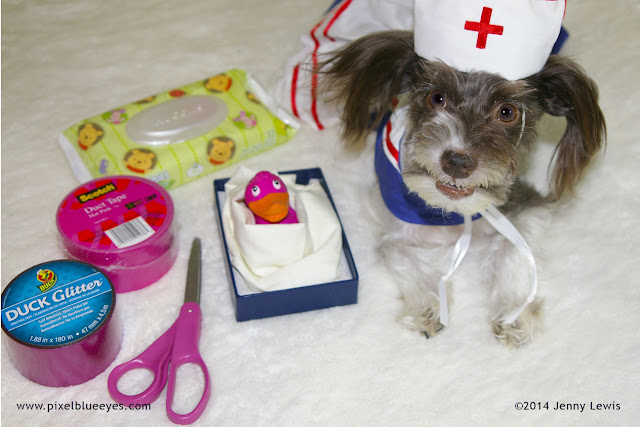 Nurse Pixel next to Pinkie Duckie just before surgery to fix her broken wing Image of Nurse Pixel next to Pinkie Duckie just before surgery to fix her broken wing
