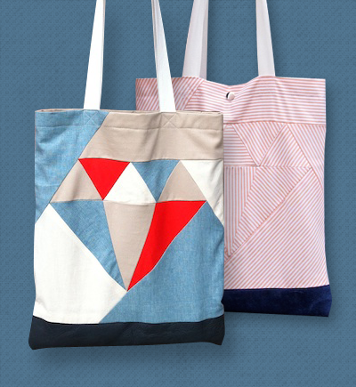 Free diamond tote bag sewing pattern