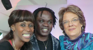 Award winner Sister Fa, Senegalese musician Baaba Mal, and Tostan Executive Director Molly Melching at the 2011 Freedom to Create Festival.