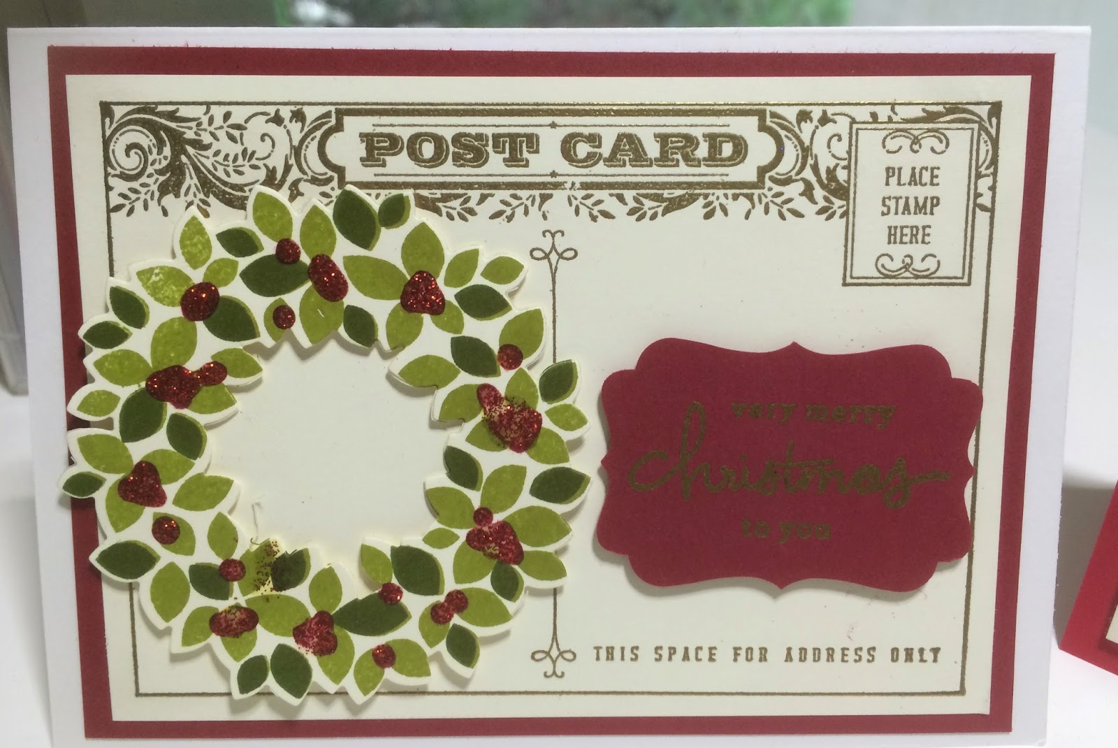 Spaggys Stamping World Christmas Postcard!