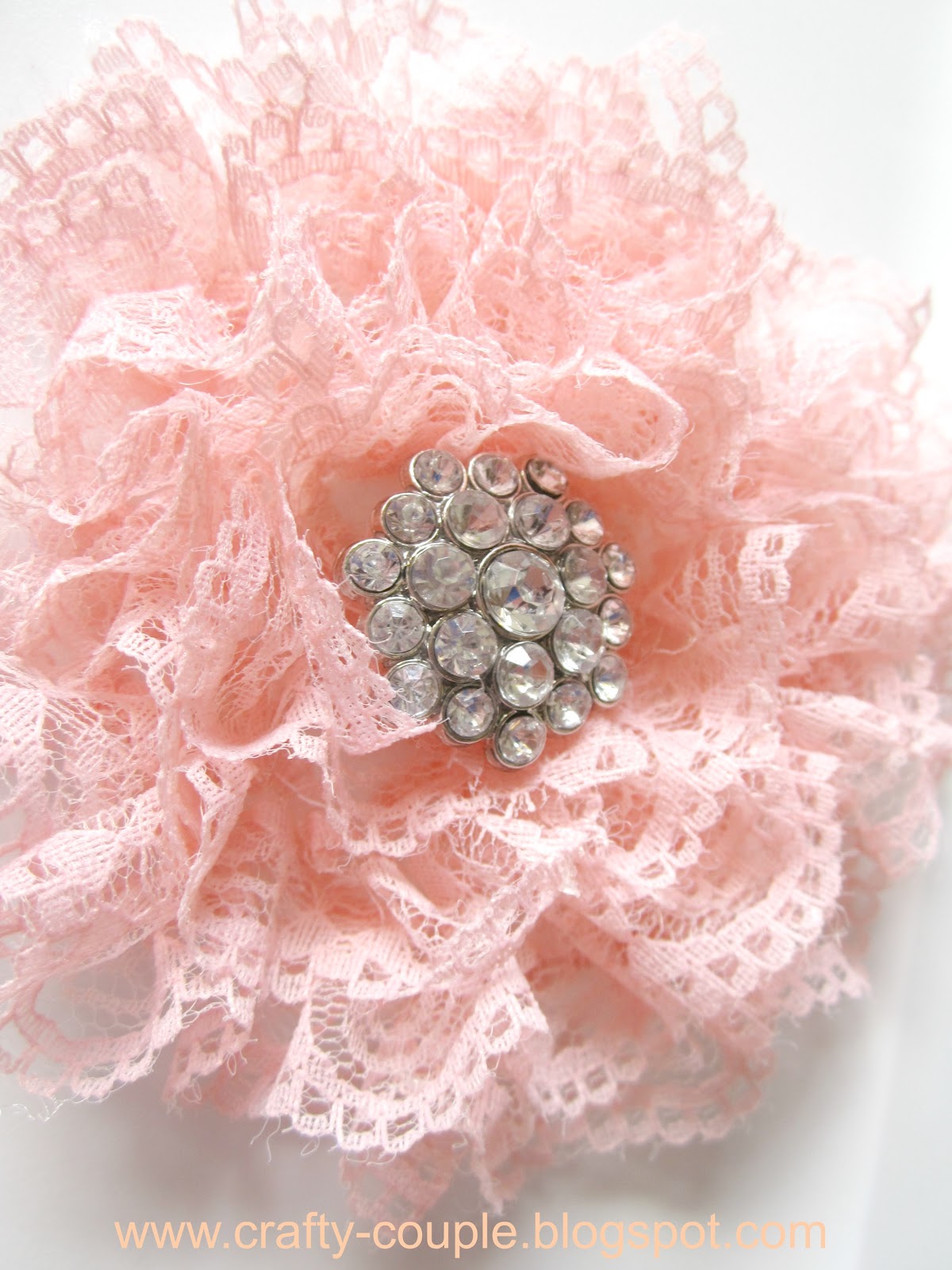 crafty couple Simple Ruffled Lace Flower Tutorial