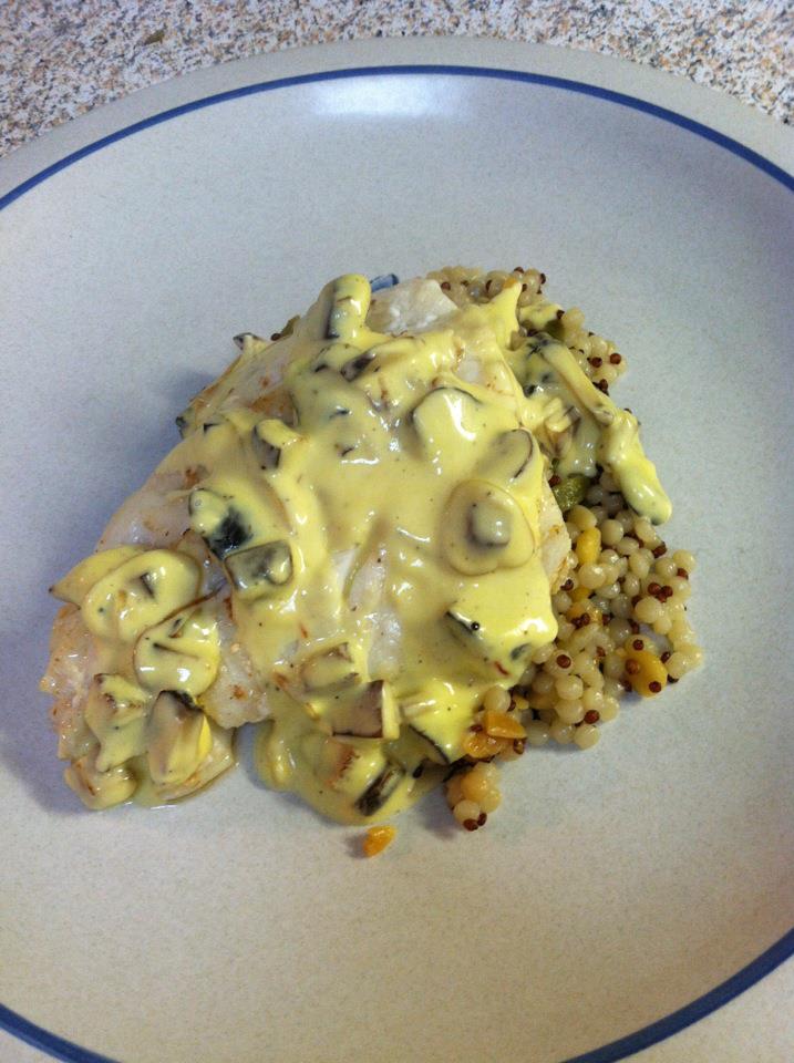 37 Cooks Tilapia with Shiitake and Saffron Cream Sauce