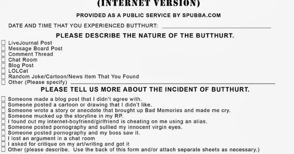 testes the penis project and zeitard butt hurt report form butthurt form