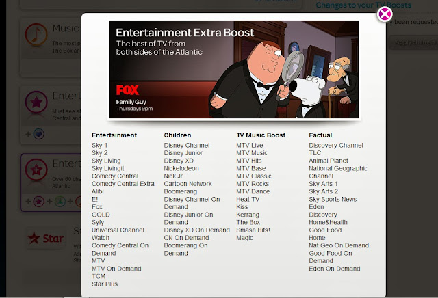 talktalk entertainment extra channels options