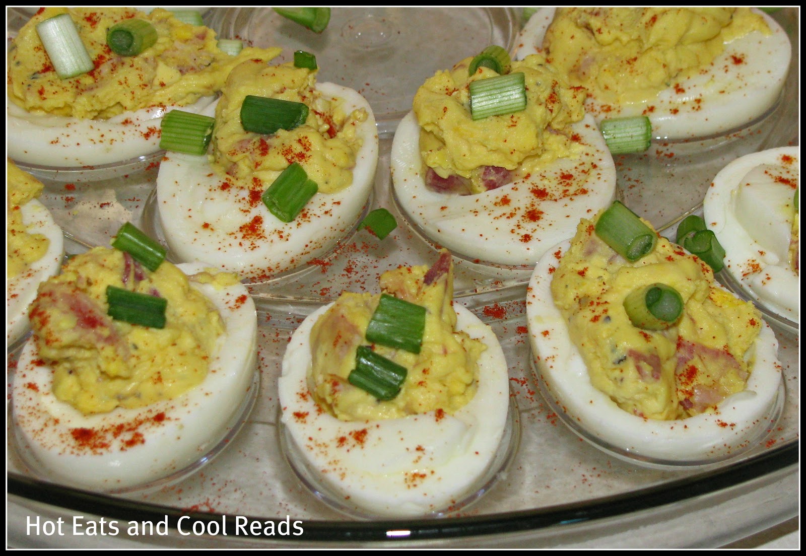 Hot Eats and Cool Reads Garlic, Basil, and Bacon Deviled Eggs Recipe