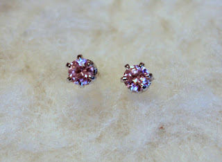 earrings pretty niobium sensitive ears gemstones prong solaria faceted introducing zirconia cubic stud mm pink