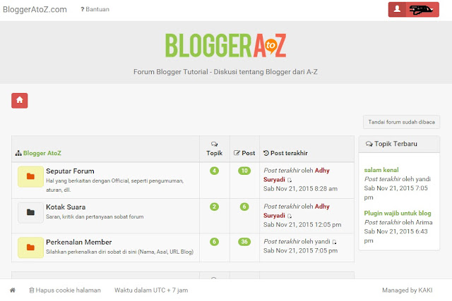 BloggerAtoZ forum diskusi para blogger