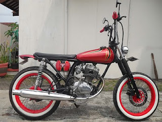Foto Modif CB 100 aneka macam gaya MErah