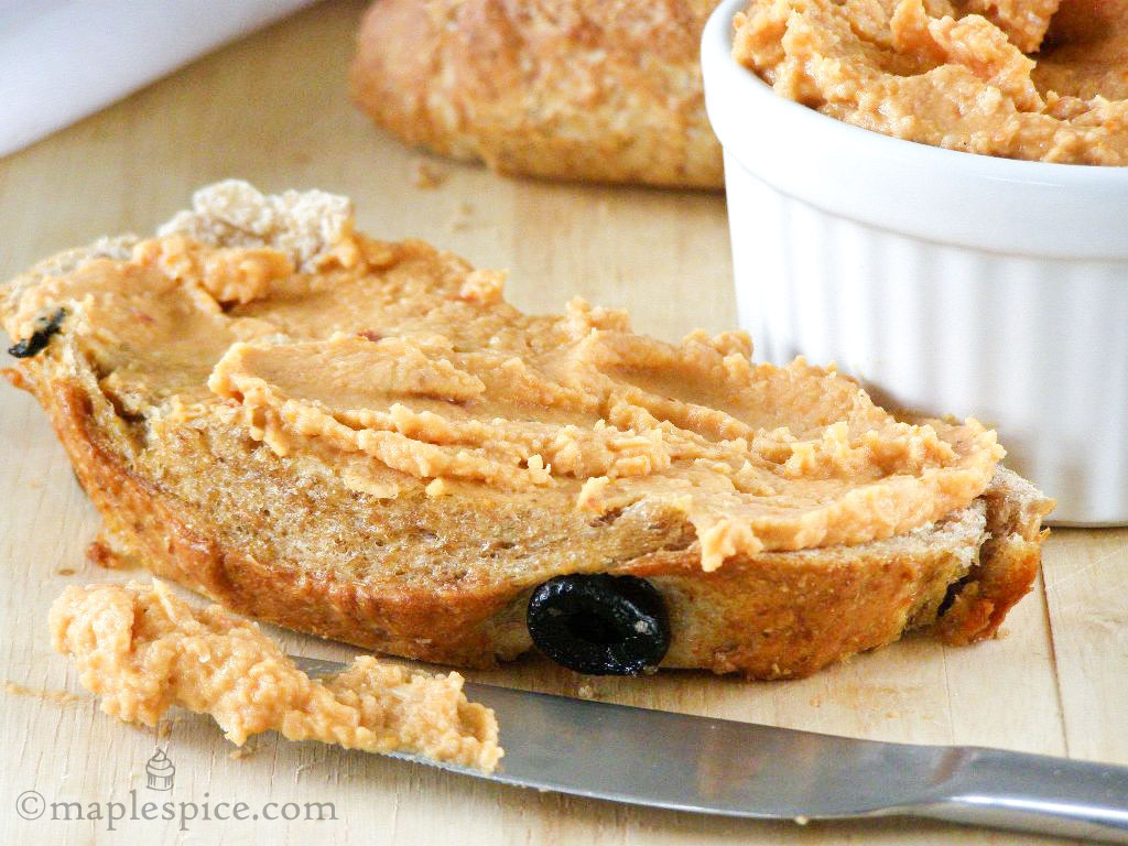 maple•spice SunDried Tomato and White Bean Spread with Black Olive