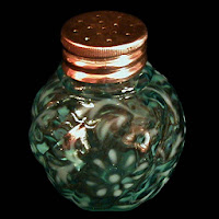 EAPG Blue Opalescent Daisy & Fern Salt Shaker