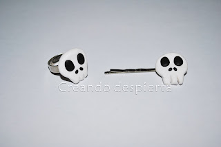 Conjunto calaveras de fimo Encargo - Creando despierta complementos