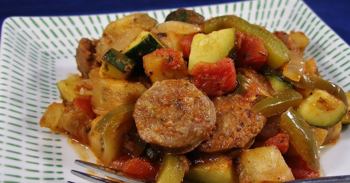 A Messy Kitchen Sausage Ratatouille
