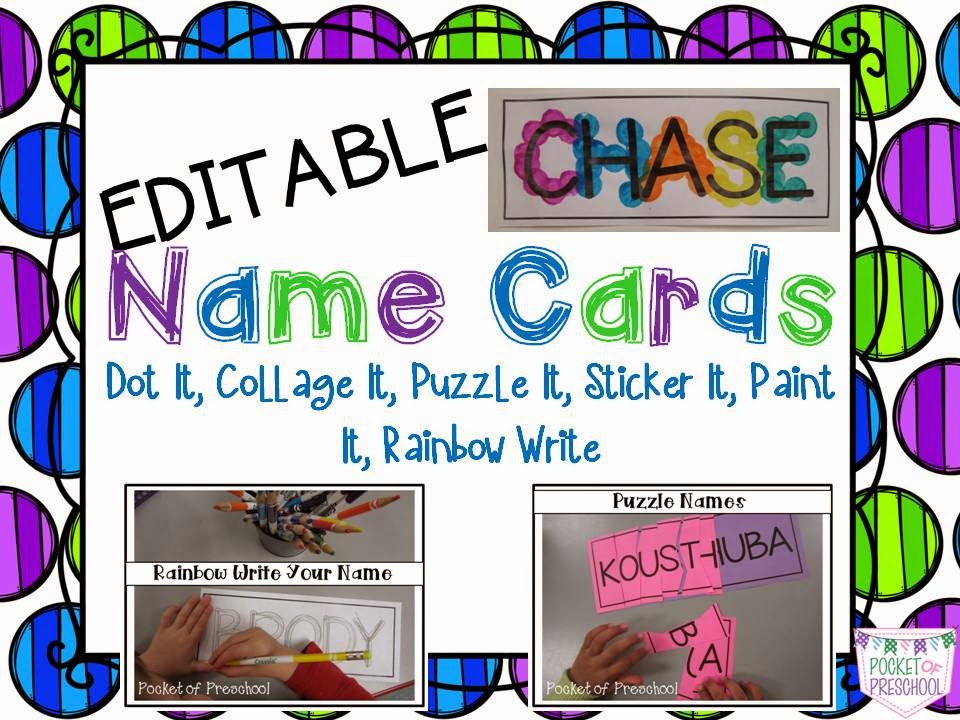 Name Cards Learn your Name Pocket of Preschool