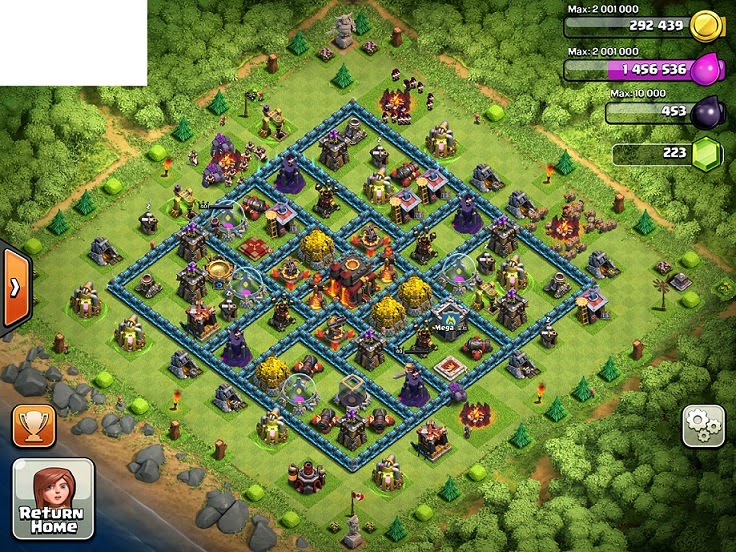 Ensidia Clash of Clans Best TH 10 Defense Layout