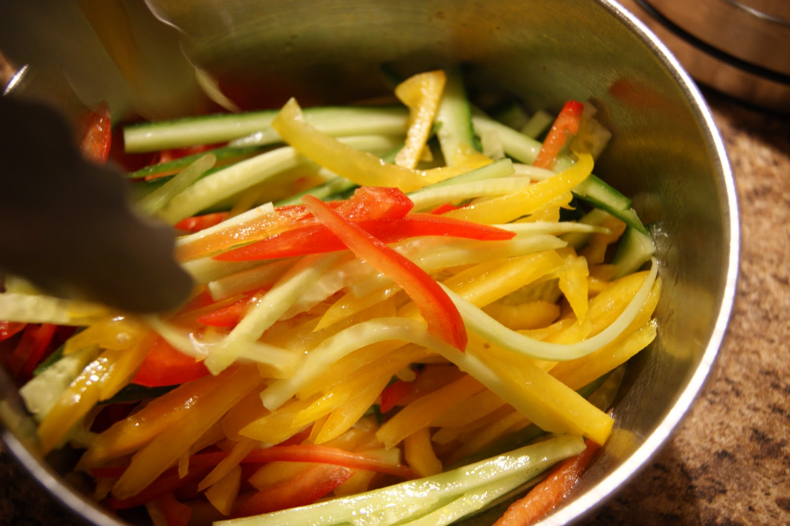 The Lunch Lady Julienned Bell Pepper Vinaigrette