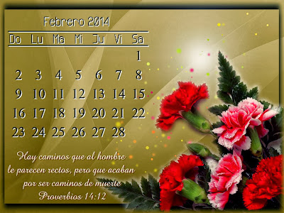 `*.¸.*✻    AQUÍ,  CALENDARIO  PARA  TODO  EL AÑO   *.¸.*✻  2+FEBRERO