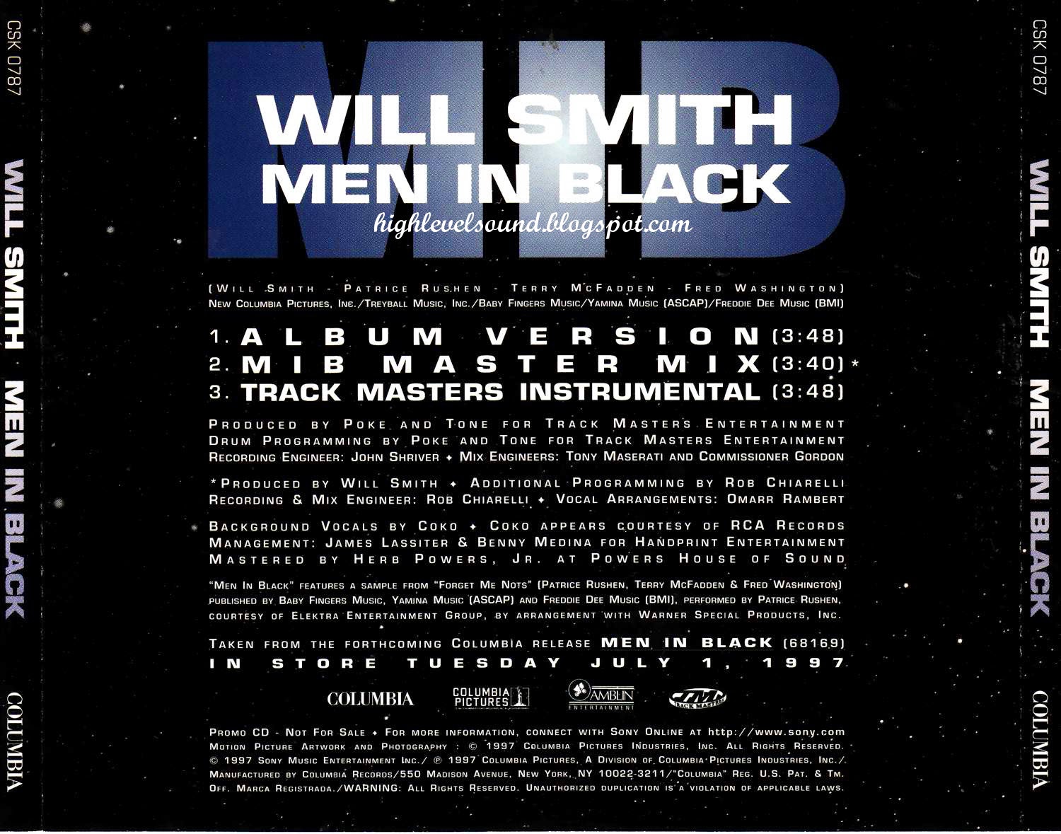 highest level of music Will Smith Feat. Coko Men In Black(Promo_CDS