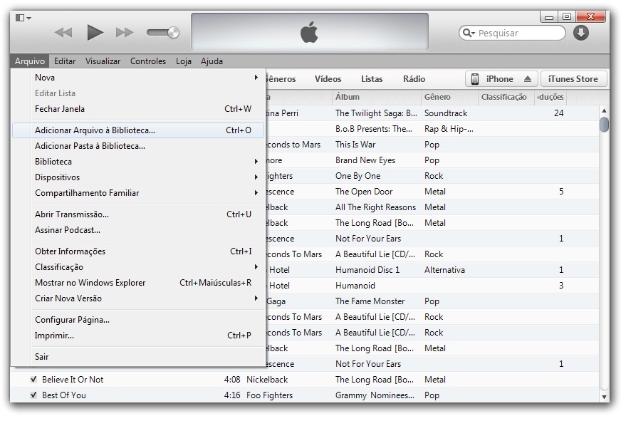 Como usar o iTunes para transferir músicas, vídeos e aplicativos para o