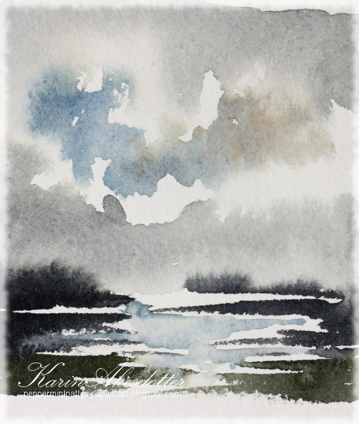 Peppermint Patty's Papercraft Sunday Watercolors wet on wet landscape