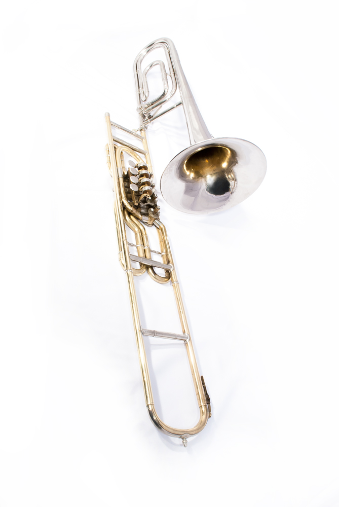 Rare vintage valve trombone by V.F. Cerveny with F trigger (nickel