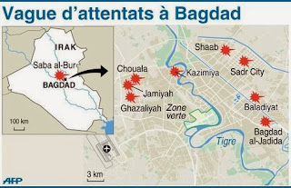 La journée du 30 septembre 2013 à Bagdad : 12 voitures piégées ! Les violences en Irak ont fait 870 morts au mois de septembre.