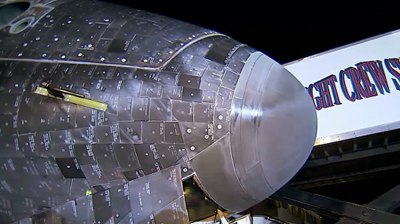 Detail of Endeavour’s nose. NASA 2011.