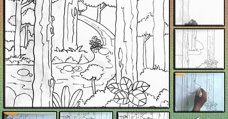Belajar menggambar: DVD &quot;MELUKIS HUTAN&quot; Media Crayon dari Sketsa dan