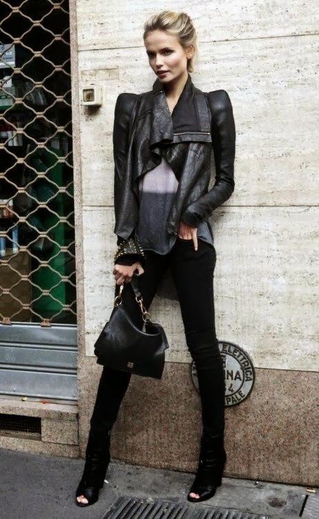 Women's Fashion: Black leather jacket