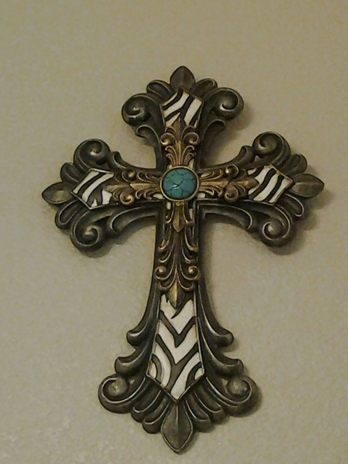 Pretty cross decor with turquoise pendant $sold