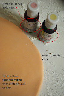 how to make flesh-coloured fondant